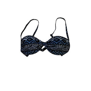 NWT RIPZONE Blue Patterned Adjustable Strap Bikini Top XS/B Cup